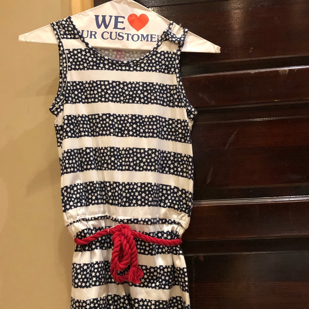 Children’s Place blue and white striped romper